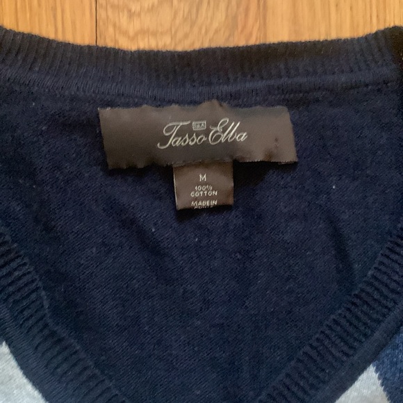 Tasso Elba Navy Blue v-neck sweater - Picture 2 of 3